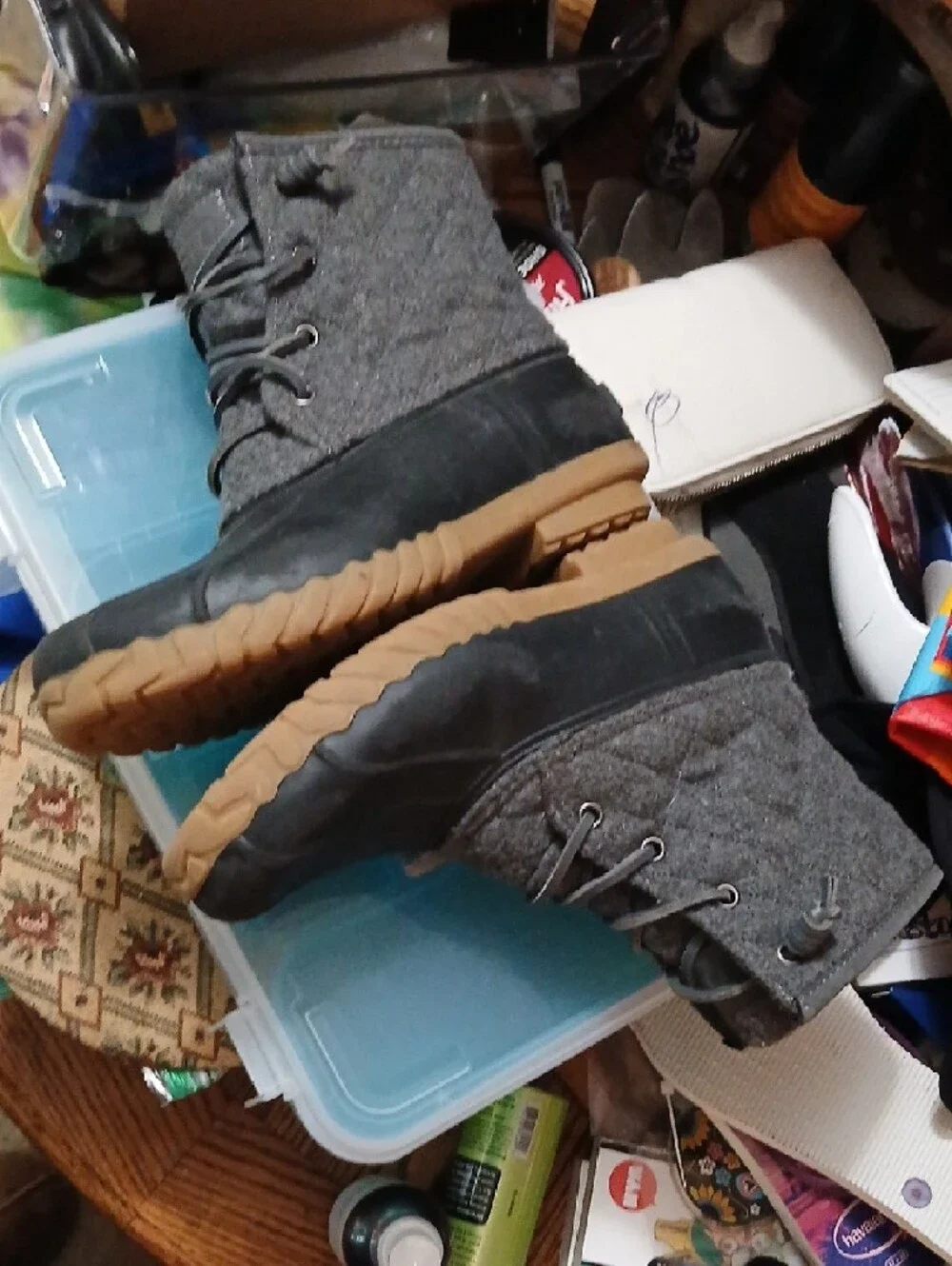 Stq Gear.com,‎  Waterproof Winter Boots - Gray with Tan Sole, Womens Sz.6